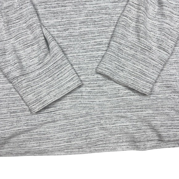 Aerie Ribbed Sweater Women’s Large Pullover White Black Gray‎ Oversize Split Hem - Picture 3 of 10